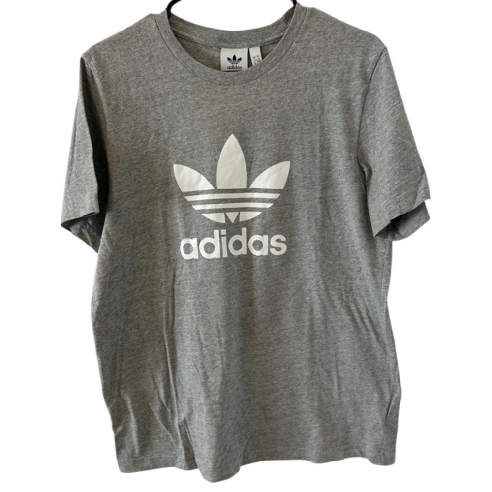 Adidas Heather Gray Tee with White Logo